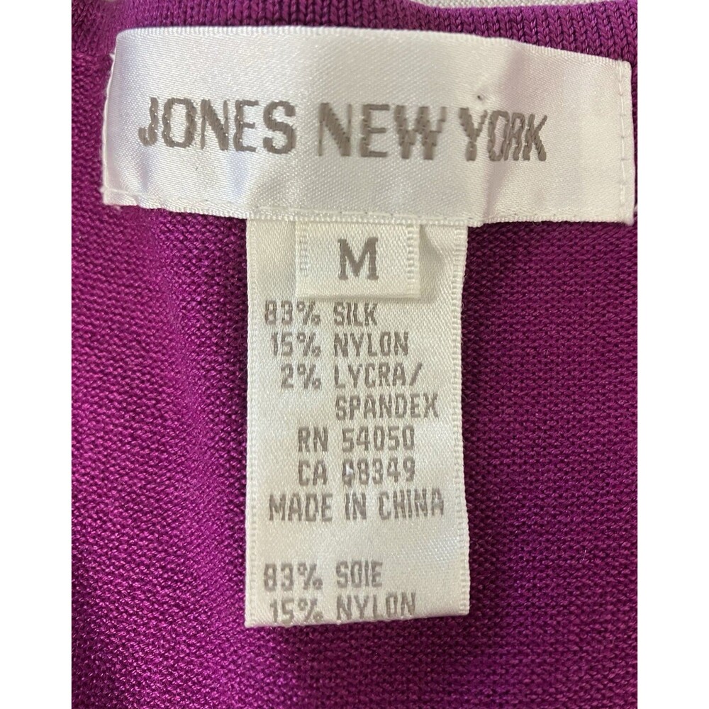 Jones New York Womens Silk Blend Tank Sweater Fushia Size M - Picture 2 of 4